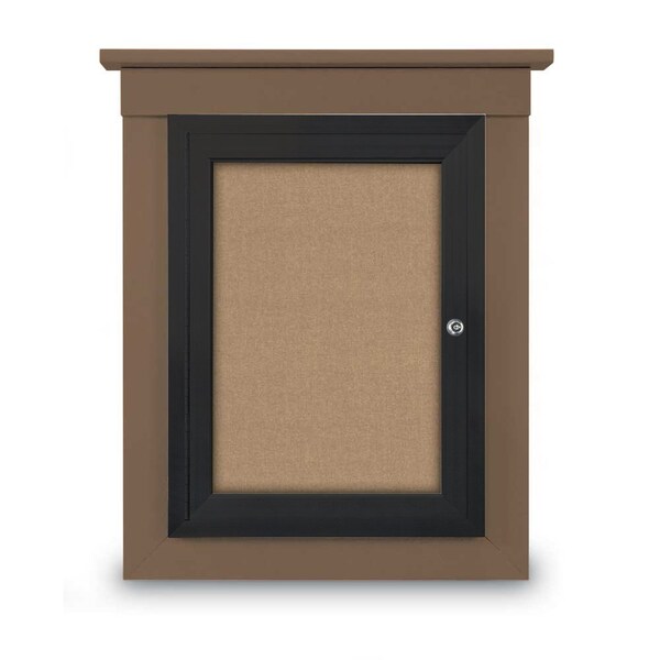 72"x36" 3-Door Enclosed Letterboard, Header, Blue Felt/Lt Oak